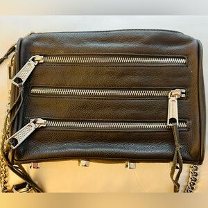 Almost NEW!  Rebecca Minkoff Grey Crossbody Bag with silver chain strap